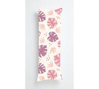 Tainrun Body Pillow Cover, Tropical Leaves Long Pillow Case with Zipper, Decorations Double Sided Print Bolster Pillow Cases for Sofa Living Room Home Decor 16x47 inch Pink