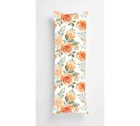 Tainrun Body Pillow Cover, Watercolor Orange Long Pillow Case with Zipper, Decorations Double Sided Print Bolster Pillow Cases for Sofa Living Room Home Decor 20x60 inch Flowers