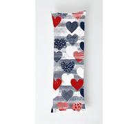 Tainrun Taie Oreiller 40x145cm Cœur rétro, Oreiller de Corps Modernité avec Fermeture Éclair Invisible, taie Traversin 145cm Double Face Impression Latéral Velour Body Pillow, Housse de Coussin