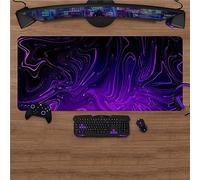 Tainrun Tapis de Souris Gaming XXL 1000x500x3mm,Tapis de Souris à Bords Cousus Grand,Base en Caoutchouc Antidérapante pour Joueur/Bureau/Bureau/Maison(Abstrait Texturé Violet)