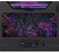 Tainrun Tapis de Souris Gaming XXL 1000x500x3mm,Tapis de Souris à Bords Cousus Grand,Base en Caoutchouc Antidérapante pour Joueur/Bureau/Bureau/Maison(Carton Géométrique Violet)
