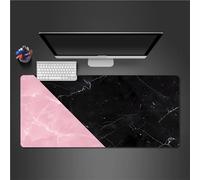 Tainrun Tapis de Souris Gaming XXL 700x300x2mm, Tapis de Souris à Bords Cousus Grand,Base en Caoutchouc Antidérapante pour Joueur/Bureau/Bureau/Maison(Marbre Rose Noir)