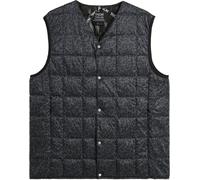 Taion - Doudoune sans manches en duvet - V-Neck Button Down Vest Black Leopard - Taille S - Gris Gris S