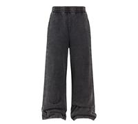 TAIOYHD Pantalon Ample Coupe Droite for Homme, Coupe Vintage, Taille Haute en Coton, for Le Jogging et Les Sports de Balle, Style Streetwear, Tailles 18-25(Noir,S)