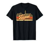 Taipei Skyline & Taiwan Retro Stripes - Fierté taïwanaise T-Shirt