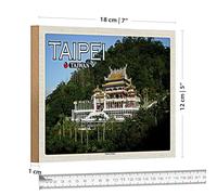 Taipei Taiwan | Plaque en bois | Temple Zhina | Décoration | 18 cm x 12 cm