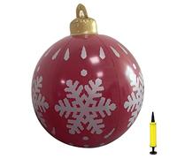 TAIPPAN Décoration Extérieure de Noël, Boule de Noel Geante 60cm, Noël Gonflable Ballons de Noël avec Pompe Décoration Noël Exterieur en PVC pour Maison Sapin Jardin Pelouse