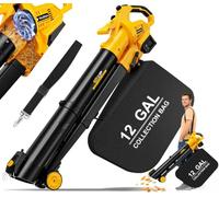 TAIRDA Souffleuse à feuilles compatible avec batterie Dewalt 20 V | (outil uniquement), broyeur de feuilles sans fil 3 en 1 avec sac de collecte de 45 L, mode turbo pour nettoyage de terrasse