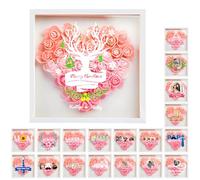 TAISGONGBY Boîte À Ombre De Rose Personnalisée Cadre De Boîte À Ombre De Rose Avec Nom Personnalisé Cadeau Commémoratif Convient Pour Maman, Papa, Épouse, Mari, Fête Des Mères, Saint-Valentin