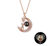 TAISGONGBY Collier Photo Projection Personnalisé - 100 Langues Je t'aime collier photo personnalisé- Cadeau Unique pour Amie, Meilleure Amie, Épouse ou Mère