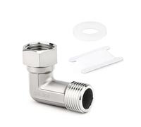 TAISHER 1 pièces Coude 90 degrés en 304 acier inoxydable, 2 extrémités, connecteur flexible et mobile, 3/4" MBSP x 3/4" FBSP pour pulvérisateur, vanne coudée, bras de douche