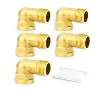 TAISHER 2 pièces 90 Degree Barstock Street Elbow, 1/2"Inch BSP Male Pipe Fitting to 1/2"Inch BSP Female Brass Pipe Fitting, For Water Oill Air Gas