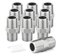 TAISHER 2PCS 304 Nouveau raccord hexagonal en acier inoxydable, 1/4" BSP mâle x 1/4" BSP mâle, adaptateur pour tuyaux