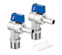 TAISHER Lot de 2 robinets à boisseau sphérique 304 SS Angle 1/2" NPT mâle x | Mini vanne d'arrêt à 90 degrés, fonctionnement fluide pour systèmes de plomberie d'eau, air, huile et gaz