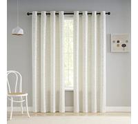 Taisier Home Lot de 2 Rideaux texturés en Lin imprimé Feuille d'argent avec Motif géométrique à Pois pour Chambre d'enfant, Chambre de Jouets, Isolation Thermique, Rideaux de fenêtre de 183 cm de