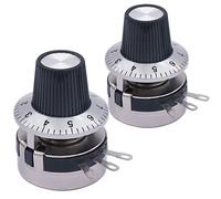 Taiss/ 2 pièces 2.2K Ohm Potentiomètre Variable Linéaire Rotatif Carbone à Tour Unique + 2pcs Bouton WTH118-2W 2.2K Ohm