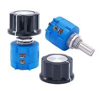 Taiss 2 pièces 3590S Potentiomètre 50k ohm Potentiomètre de précision Potentiomètre Rotatif 3 bornes Potentiomètre bobiné multi-tours avec 2 pièces A03-6.4mm bouton 3590S-2-503L