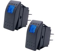 Taiss 2 pièces bateau Marine interrupteur à bascule éclairé 12V 20A 4 broches marche/arrêt avec bleu LED voiture tout-terrain bouton poussoir interrupteur RK1-06N-BU