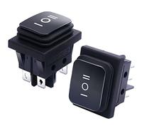 Taiss 2 pièces Interrupteur à Bascule 3 positions Étanche ON/Off/ON DPST 6 broches Commutateur à bascule 16A 250V 20A 125V AC pour Voiture Camion Moto Bateau Appareils électroménagers KCD4-203-BK