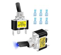 Taiss 2 pièces Interrupteur à Bascule avec LED bleu ON OFF interrupteur 12v 30a 3 bornes Interrupteur à Levier 2 position SPST pour voiture, camion, bateau ASW-07D-2-BU-DZ