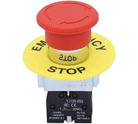 Taiss 22mm 1 NC SPST bouton arret d'urgence Interrupteur à Bouton-poussoir Action de Verrouillage 10A 440V XB2-01ZS