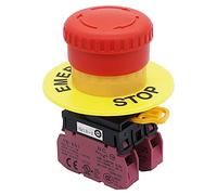 Taiss/22mm 2 NC Champignon Rouge Verrouillage Interrupteur à bouton-poussoir D'arrêt D'urgence 10A 600V YW1B-V4E02R