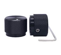 Taiss/2pcs Bouton de Potentiomètre de Commande Rotatif en Aluminium Noir pour Arbre de 6 mm de Diamètre,Bouton de contrôle,Bouton de guitare électrique,25 mm de Diamètre. x 15.5 mm de Hauteur-BK