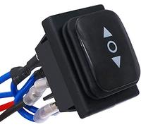 Taiss Interrupteur d'inversion de polarité auto-bloquant, étanche, DC 12 V, 10 A, 6 broches, 3 positions, marche/arrêt, AC 110 V-220 V, interrupteur à bascule pour bateaux, avec câble KCD4-203-BKL-JT