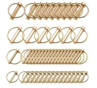 Taiss Lot de 50 broches Lynch robustes - 4,5 mm/6 mm/8 mm/11 mm - Avec anneau ressort - Pour tracteurs, remorques, camions, tondeuses à gazon et agriculture
