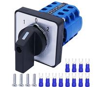 Taiss LW26-20/3 Commutateur de sélecteur à came rotative universelle 3 positions 12 bornes 20A 550V Inverseur Commutateur Rotatif,avec 4 vis +SV2-4s Borne de connexion bleue LW26-20/3+DZ