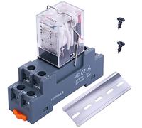 Taiss/LY2NJ DC 12V Relais de puissance électromagnétique à bobine 10A 2DPT 8 broches 2NO + 2NC avec base de prise YJTF08A-E YJ2N-LY