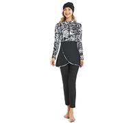 TaissBocco Full Swimming Costume Burkini for Women Modest Girls Swimsuit Islamic Swimwear Plus Size(L, T5)