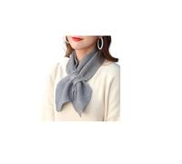 TAITUS Écharpe tricotée à col croisé pour femme, couleur unie, petite écharpe carrée en tricot, écharpe courte à la mode pour femme, hiver (grey,One Size)