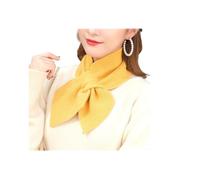 TAITUS Écharpe tricotée à col croisé pour femme, couleur unie, petite écharpe carrée en tricot, écharpe courte à la mode pour femme, hiver (yellow,One Size)