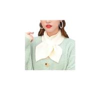 TAITUS Écharpe tricotée à col croisé pour Femme, Couleur Unie, Petite écharpe carrée en Tricot, écharpe Courte à la Mode pour Femme, Hiver (White,One Size)