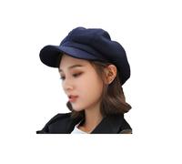 TAITUS Femmes Gavroche Casquette, Solide Plaine Octogonale Gavroche Casquette Hommes Dames Casual Chapeau Béret D’Hiver (Blue,One Size)
