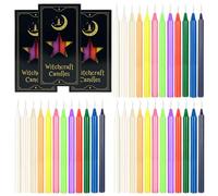 TAIVIN Bougies Pointues Lisses,36 Bougies Colorées,1,2 x 16 cm,Mini Chandelle pour la Décoration de Table,les Rituels,les Prières,la Méditation et la Fête