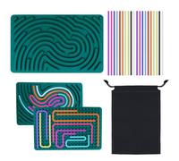 TAIVIN Sensory Activity Board,Fidget Toy Double Face,Tableau D'activité Sensorielle,avec Sac Portable et 20 Cordes,pour soulager Le Stress, gérer Le TDAH (Vert)