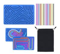 TAIVIN Sensory Activity Board,Fidget Toy Double Face,Tableau D'activité Sensorielle,avec Sac Portable et 20 Cordes,pour soulager Le Stress, gérer Le TDAH (Bleu)