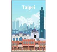 Taiwan Taipei Tower Art Imprimer Vintage Rétro Mur Art Toile Affiche Accueil Décoration Chambre Décoration Sans cadre 40x60cm