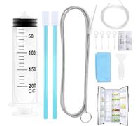 TAIXING 12 Pièce Nettoyage pour Réfrigérateur, Kit Nettoyage Frigo, DOutil de Nettoyage de Réfrigérateur, 1.5 M Frigo Outils de Nettoyage avec Tuyau 1 M Seringue de 200ml Chiffon Bouchon de Vidange