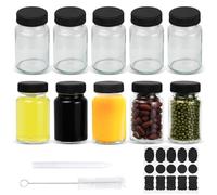 TAIXING Lot de 10 petites bouteilles à shot de 60 ml à remplir, épaisses, anti-fuite, petites bouteilles à remplir, réutilisables, à large bouche, pour des shots de gingembre, des jus, des spiritueux