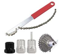 TAIXING Outil Vélo 3 en 1, 4 Pièces Dérive Chaîne, Démontage Cassette & Pédalier, Extracteur de Manivelle, Convient aux Chaînes de Vitesses 6,7, 8, 9, 10, 11, pour Shimano/SRAM/SunRace（Rouge）