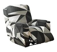 TAIXINT Housse de Fauteuil Relax Extensible, 4 pièces imprimé Housse Fauteuil Relax Doux Spandex Housse De Chaise Inclinable avec Poche Latérale Fauteuil Relax Housse (D)