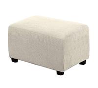TAIXINT Housse Ottoman Housse de Protection pour Repose-Pieds rectangulaire Housse de Pouf Carre Extensible Housse de Ottoman canape Pouf rectangulaire (Grande,Couleur Naturelle)