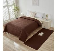 Taiyang Housse de canapé 100% imperméable, Housse de lit, Housse pour Animaux de Compagnie, canapé, Housse pour Meubles de canapé, Convient aux Enfants, Chiens, Chats (Café, 208-208 cm)