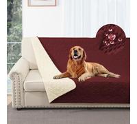 Taiyang Housse de canapé 100% imperméable, Housse de lit, Housse pour Animaux de Compagnie, canapé, Housse pour Meubles de canapé, Convient aux Enfants (Rouge Bordeaux, 132-208cm(1 Pack))