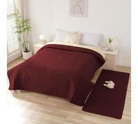 Taiyang Housse de canapé 100% imperméable, Housse de lit, Housse pour Animaux de Compagnie, canapé, Housse pour Meubles de canapé, Convient aux Enfants, Chiens, Chats(Rouge Bordeaux, 208-260 cm)