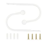 TAIYOU 2 Embrasses à Rideaux Crochets Retenue Rideau Retenues Draperie Rideau Embrasses Métal U Curtain pour Chambre à Coucher Salon Salle de Bains Cuisine Salle à Manger Cafés Blanc Tête Ronde