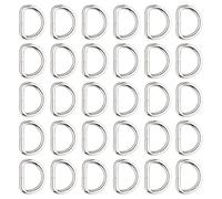 TAIYOU 30pcs Anneaux en D Boucles de Fermeture en D en Métal Non Soudé Anneau de Boucle Accessoires de Couture pour Portefeuilles Sacs à dos Boucles Colliers pour Animaux de Compagnie Bricolage